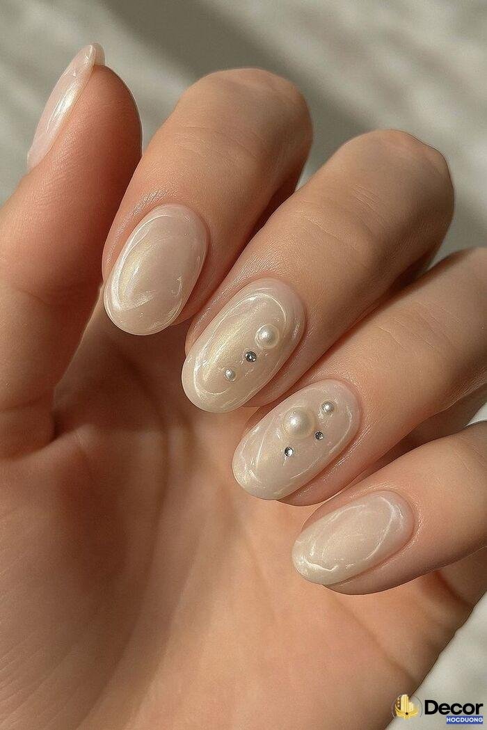 nail cô dâu đơn giản