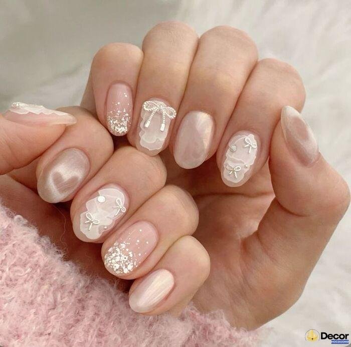 nail cô dâu nhẹ nhàng
