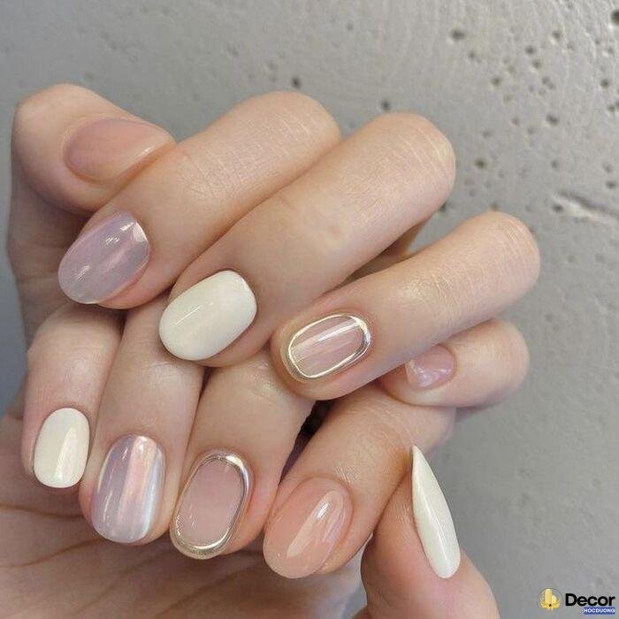 nail cô dâu tối giản