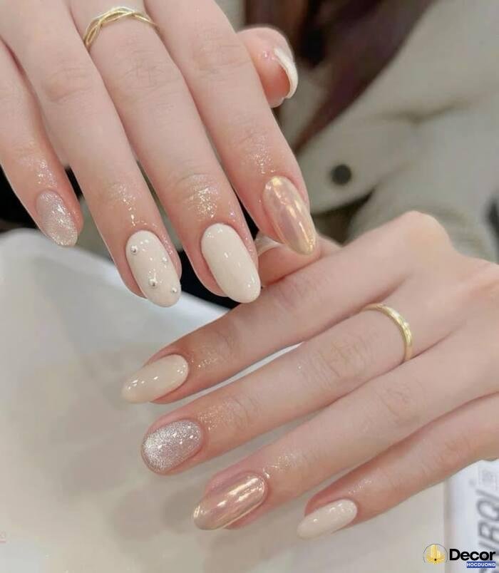 nail cô dâu trong veo đẹp