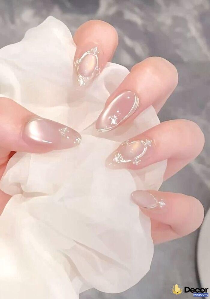 nail cô dâu trong veo xinh