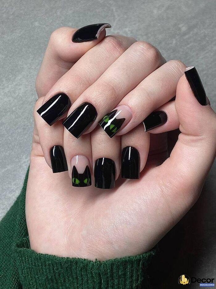 nail đen style mỹ