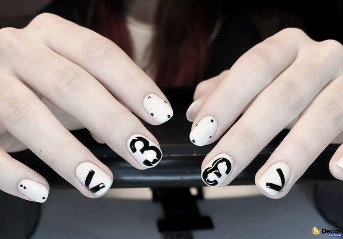 nail đen trắng art thiết kế đẹp