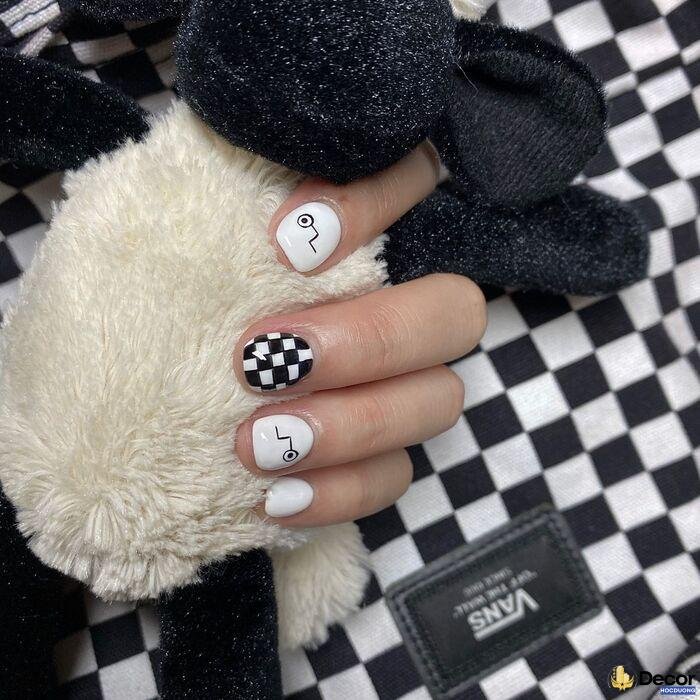 nail đen trắng chất chơi
