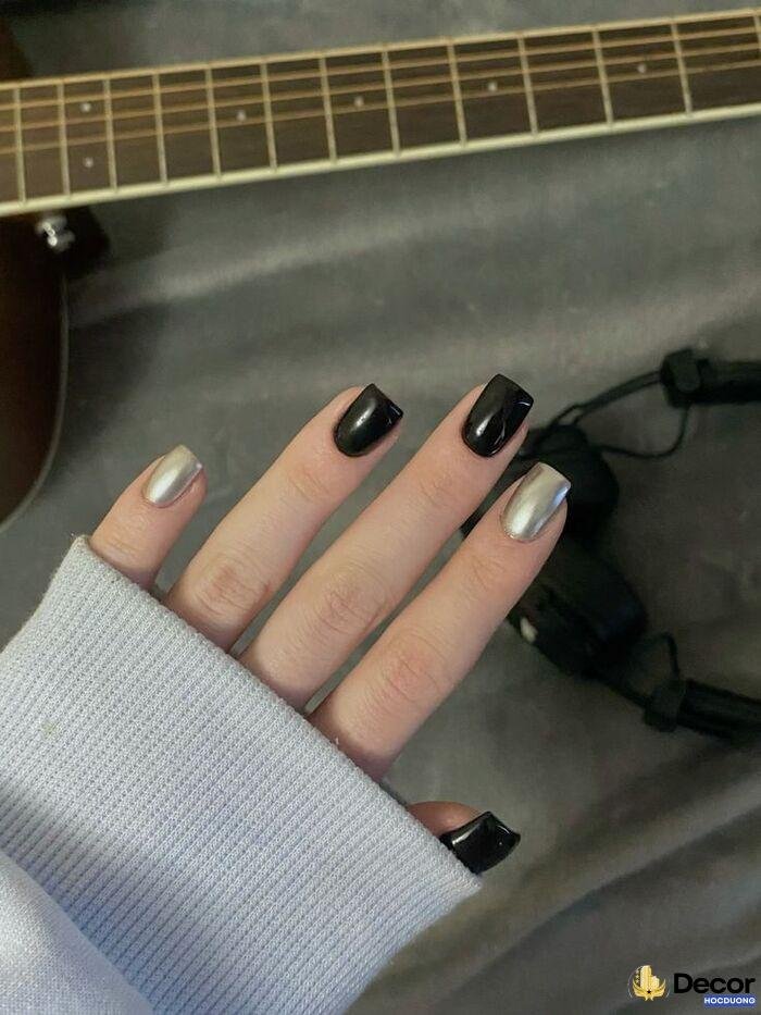nail đen trắng