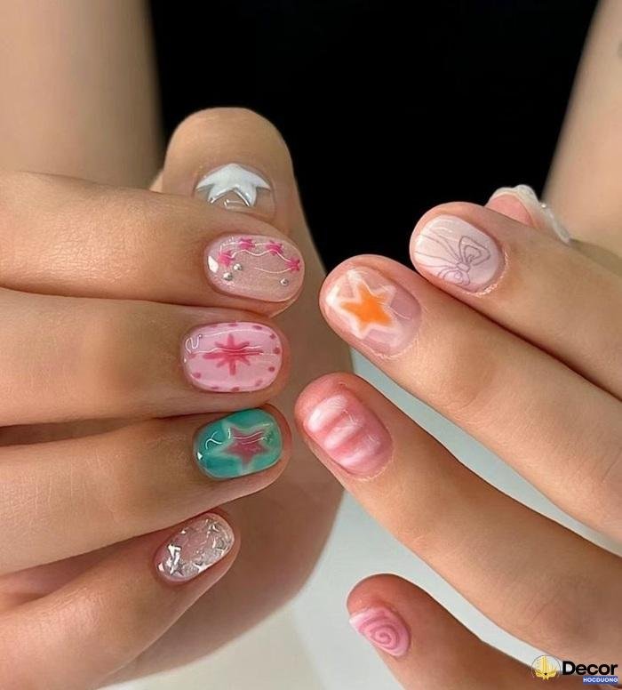 nail đi biển màu sắc cute