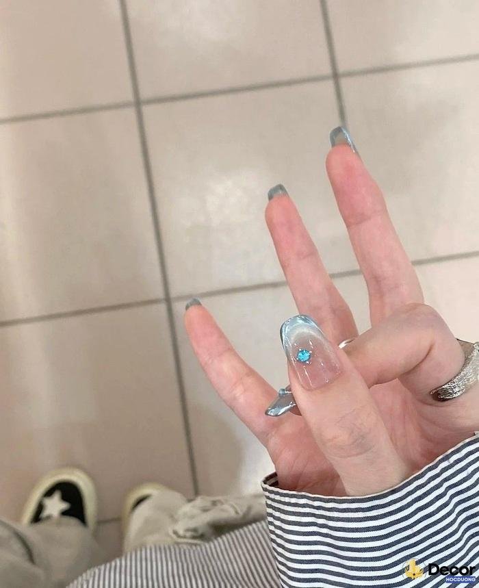 nail đi biển màu sắc xanh