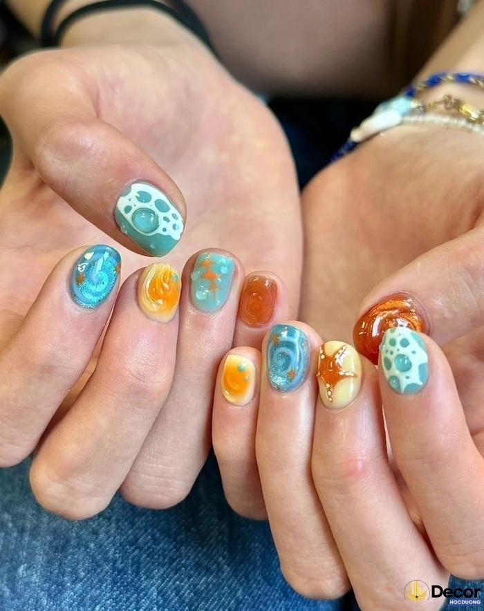 nail đi biển màu sắc