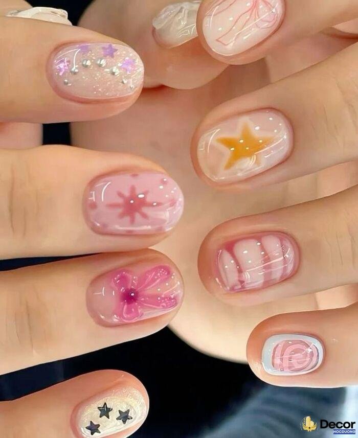 nail đi biển nữ tính art