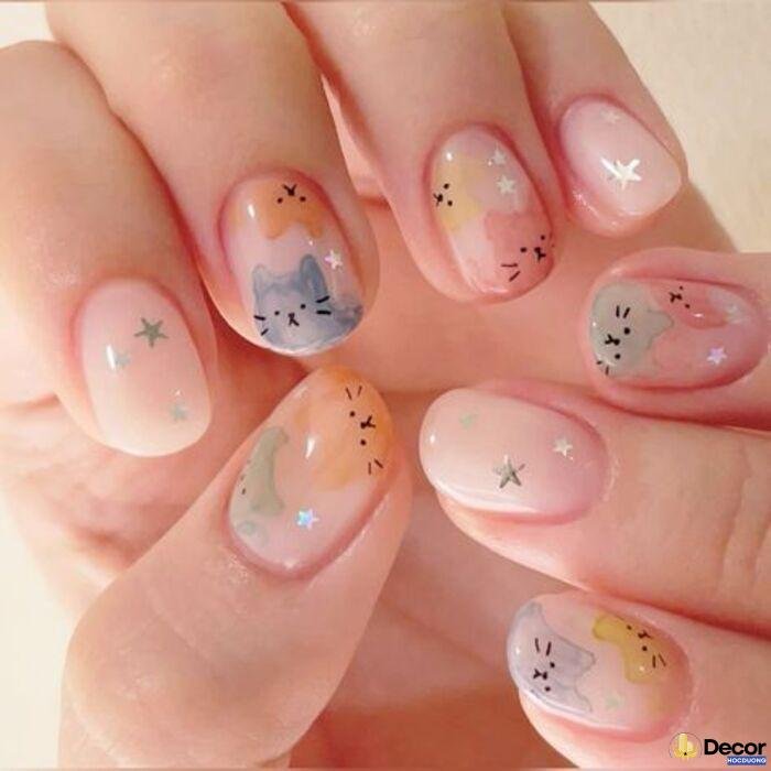 nail đi biển nữ tính cute