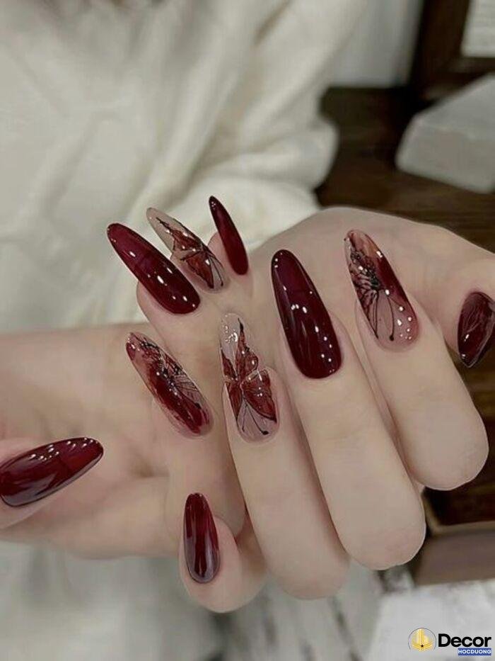 nail đỏ móng dài