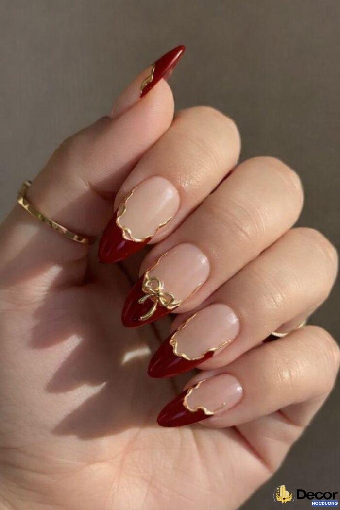 nail đỏ phong cách hiện đại