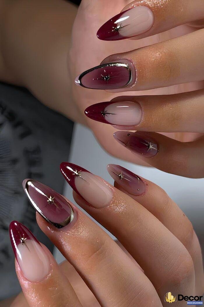nail đỏ rượu vang