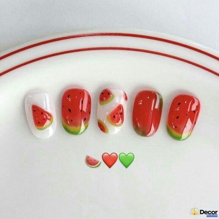 nail dưa hấu đáng yêu cute