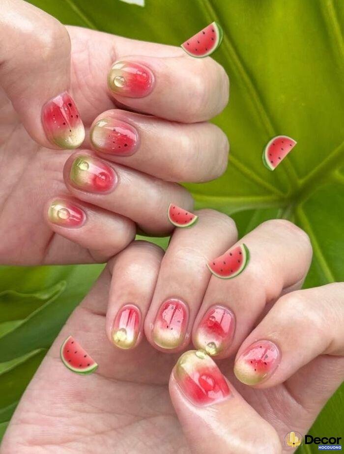 nail dưa hấu mùa hè xinh