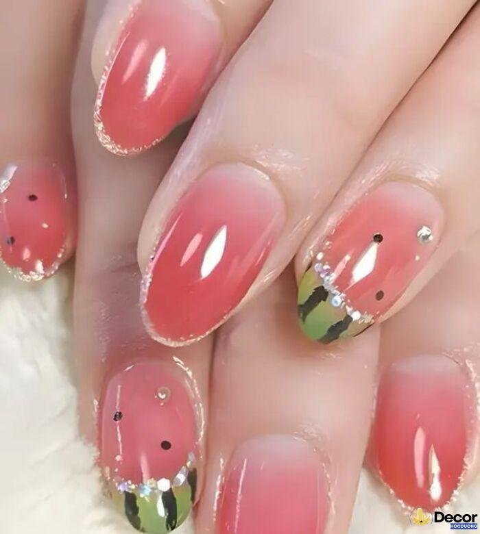 nail dưa hấu phong cách hàn xinnh