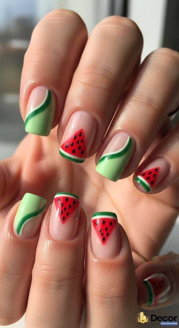 nail dưa hấu siêu xinh
