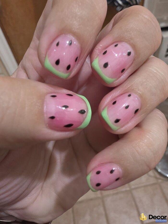 nail dưa hấu tông sáng