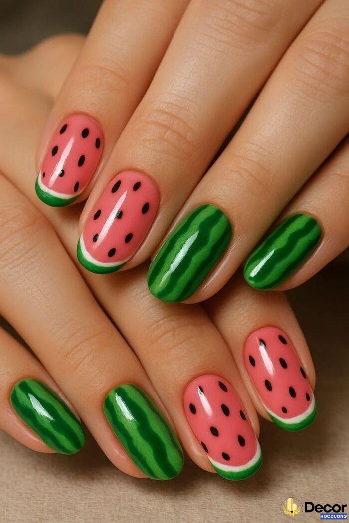 nail dưa hấu tươi mát