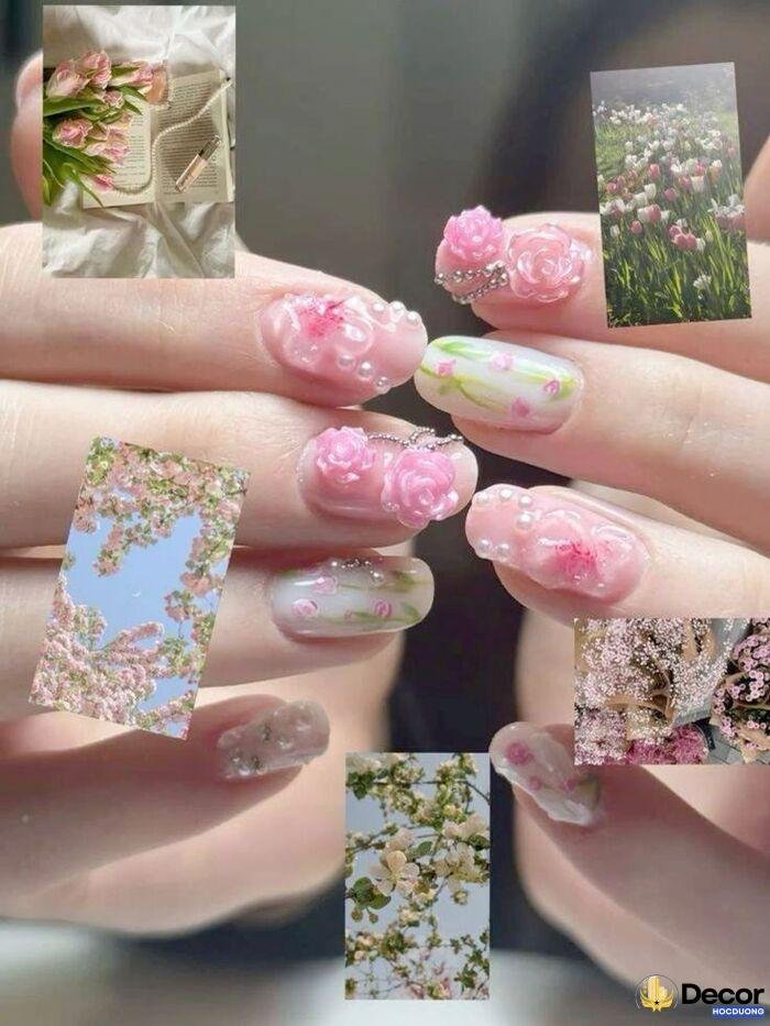 nail gắn đá cute