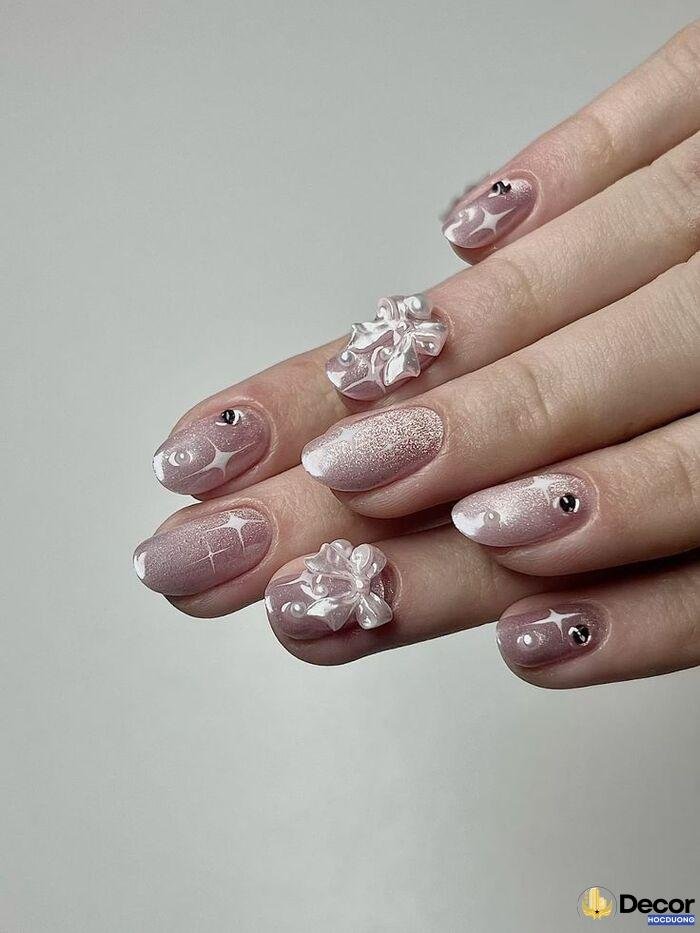 nail gắn đá phong cách xinh