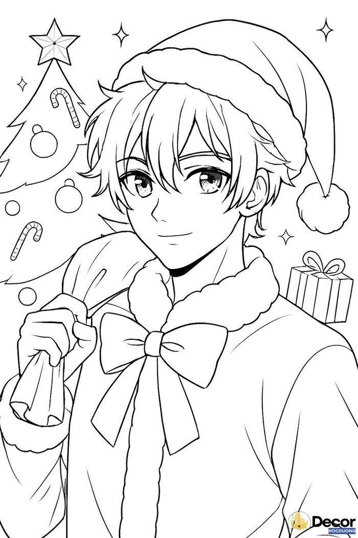 tô màu anime cute nam