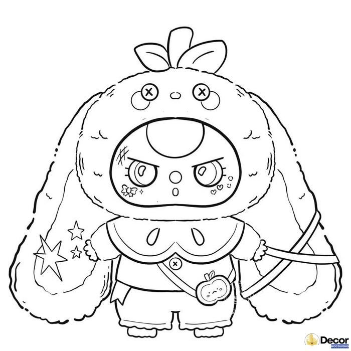 tô màu baby three dễ thương cute