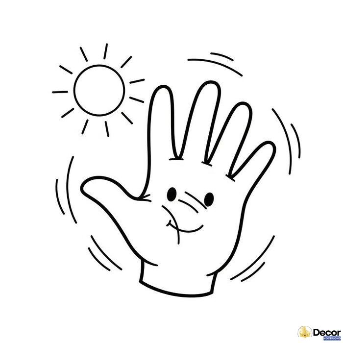 tô màu bản in bàn tay