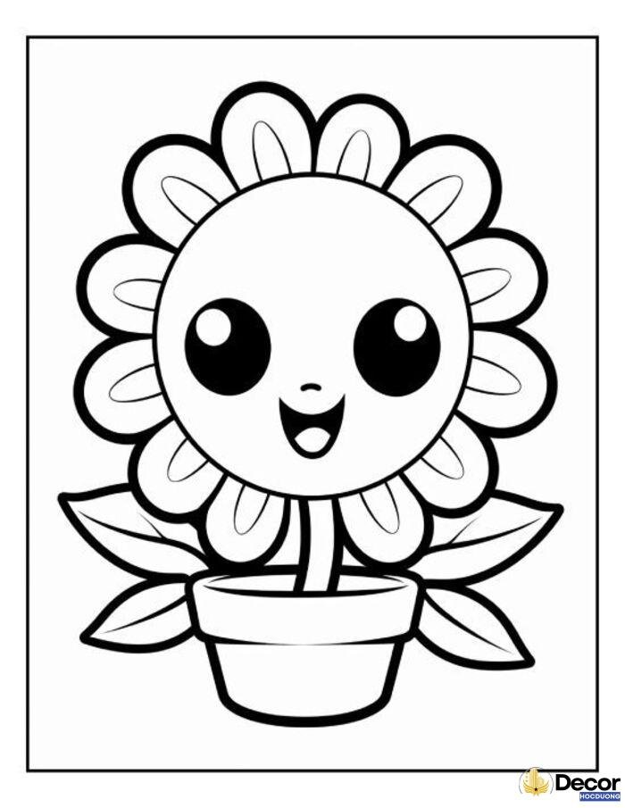 tô màu bông hoa dễ in