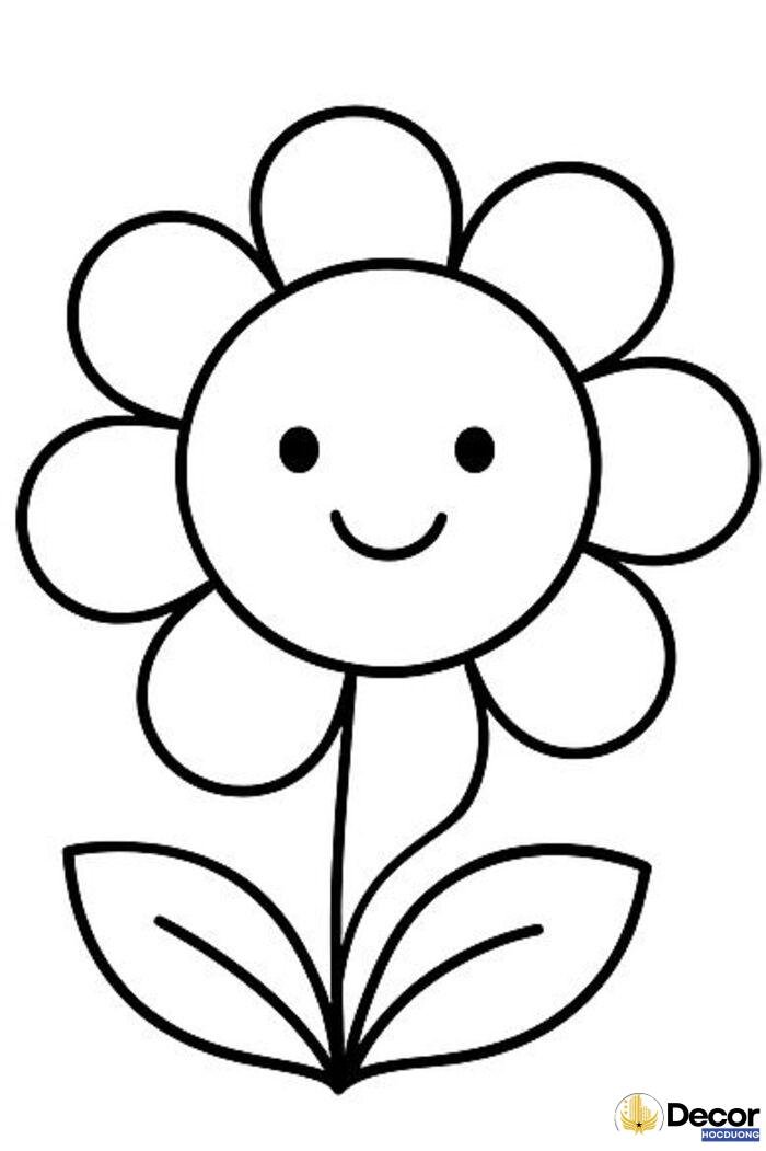 tô màu bông hoa dễ thương
