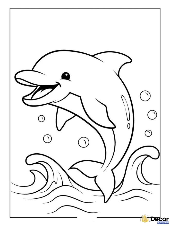 tô màu cá heo thiếu nhi