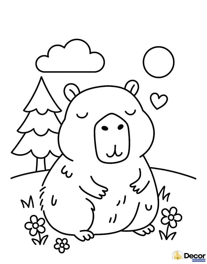 tô màu capybara dễ tô
