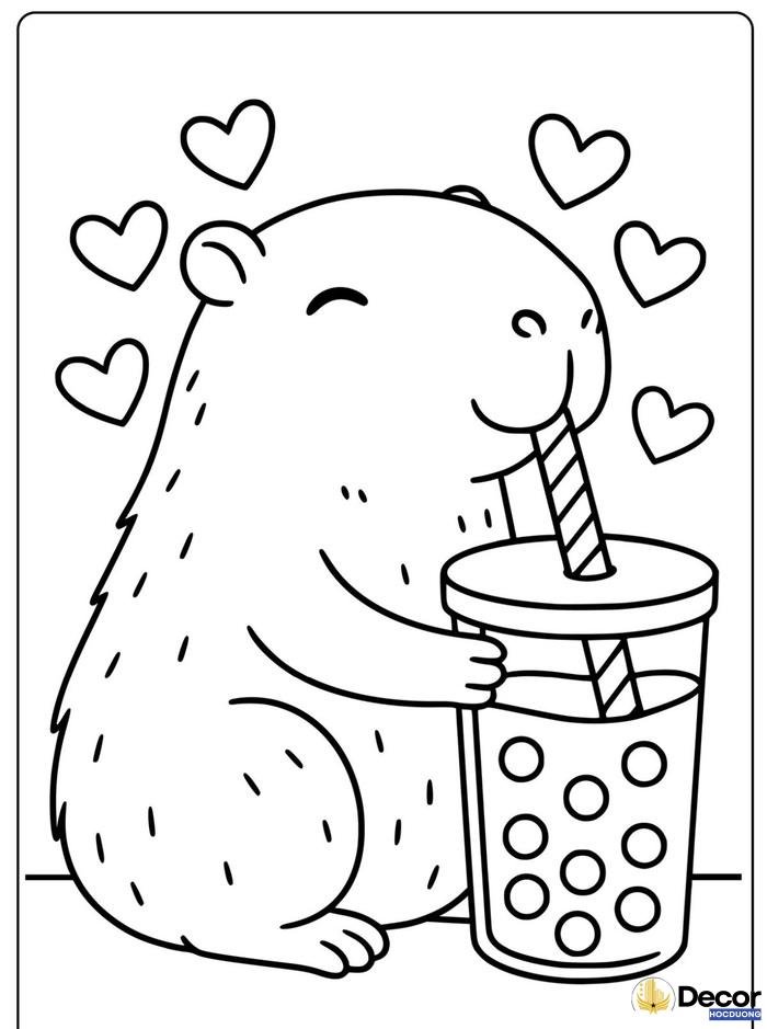 tô màu capybara thiếu nhi