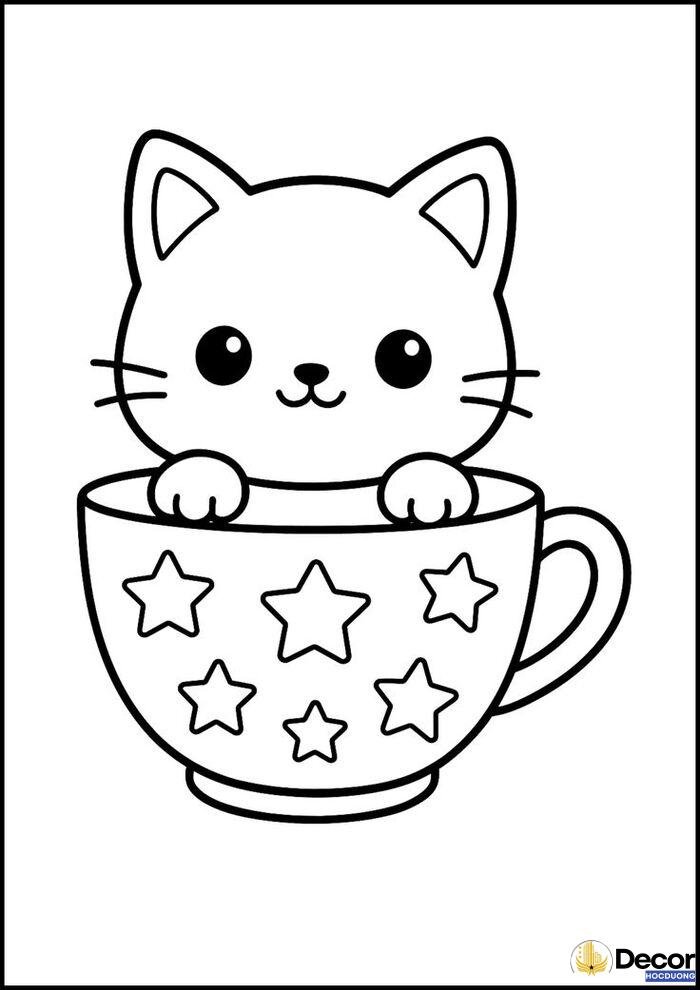 tô màu con mèo đáng yêu