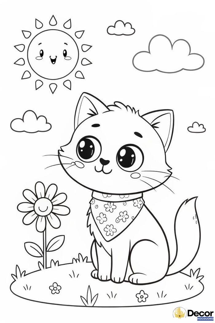 tô màu con mèo dễ tô
