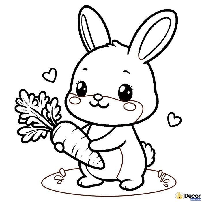 tô màu con thỏ đáng yêu