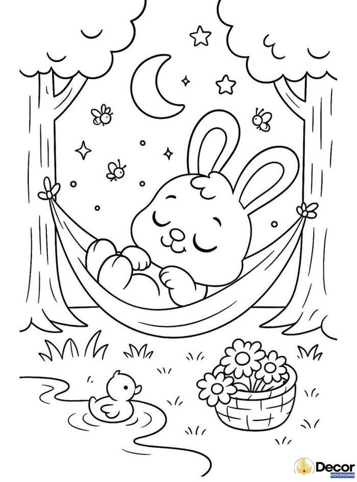 tô màu con thỏ dễ thương