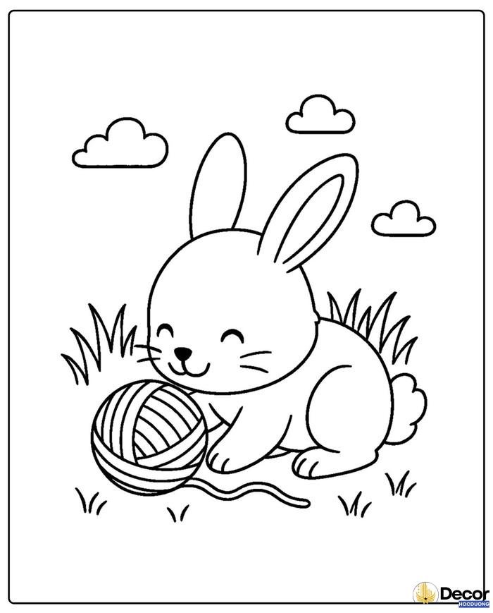 tô màu con thỏ dễ tô