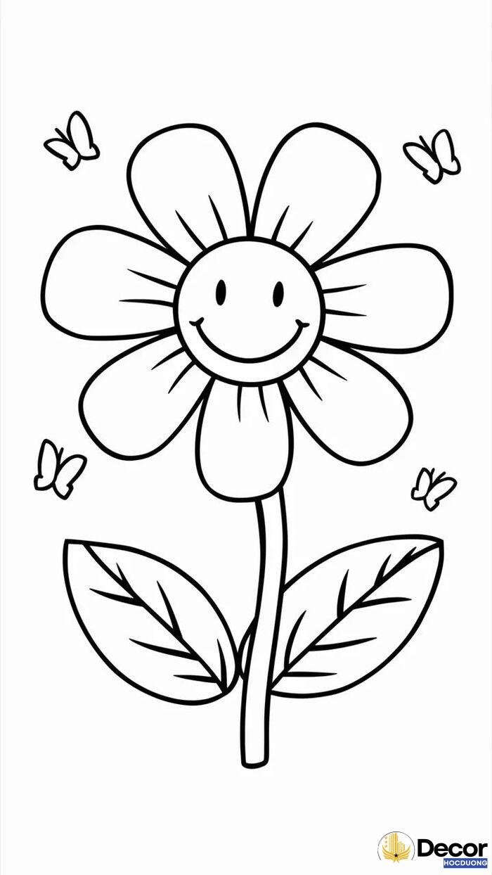 tô màu hoa xinh xắn