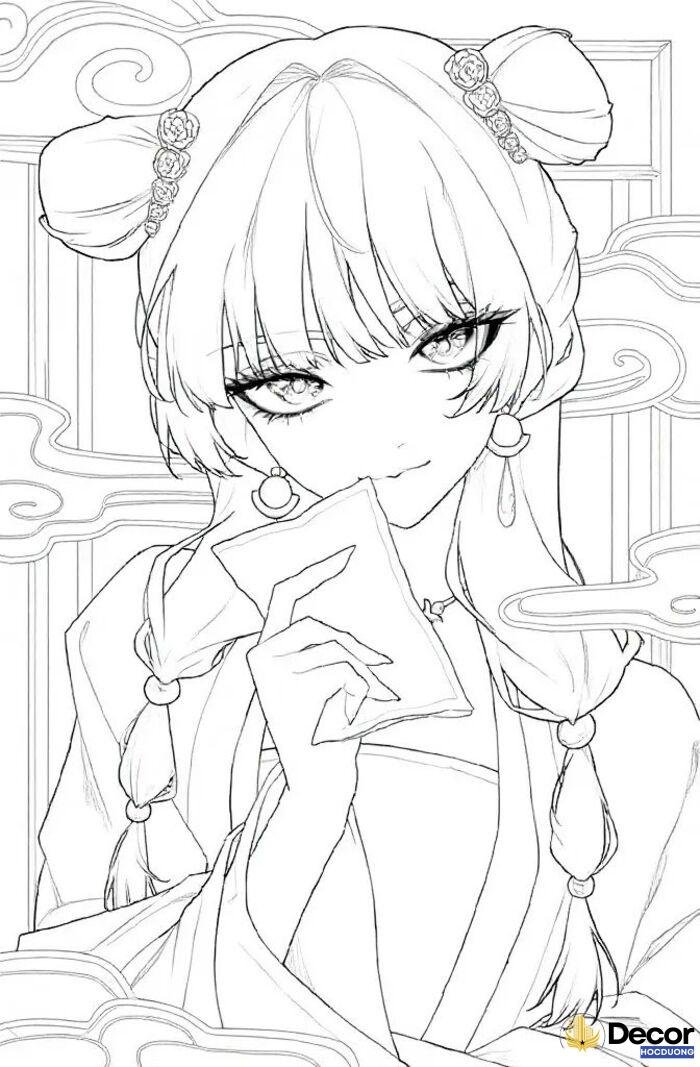tô màu nhân vật nữ anime