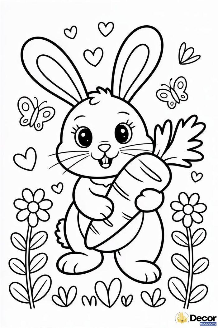 tô màu thỏ thiếu nhi