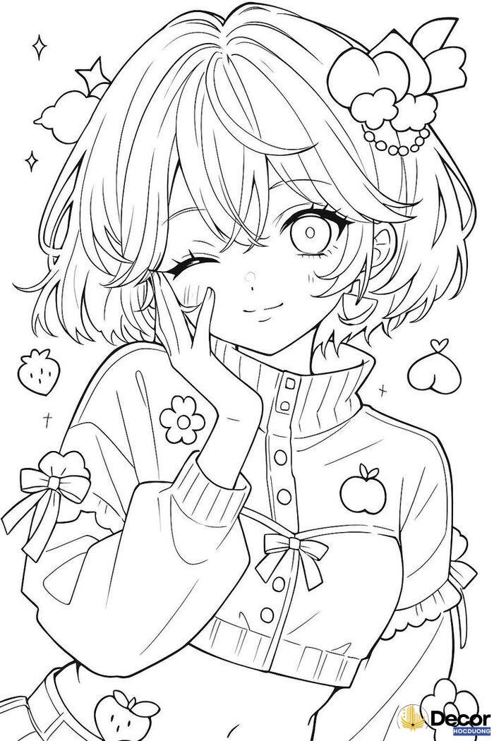 trang tô màu anime