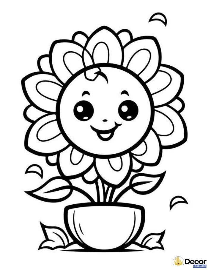 trang tô màu bông hoa thiếu nhi