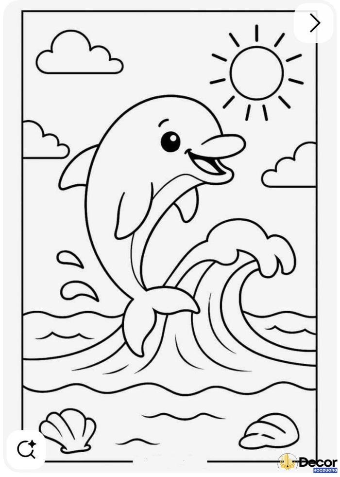 trang tô màu cá heo