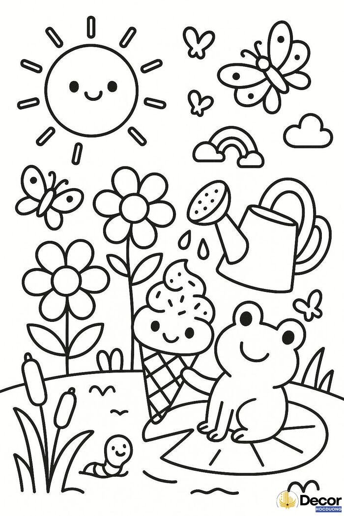 trang tô màu cho bé học bài