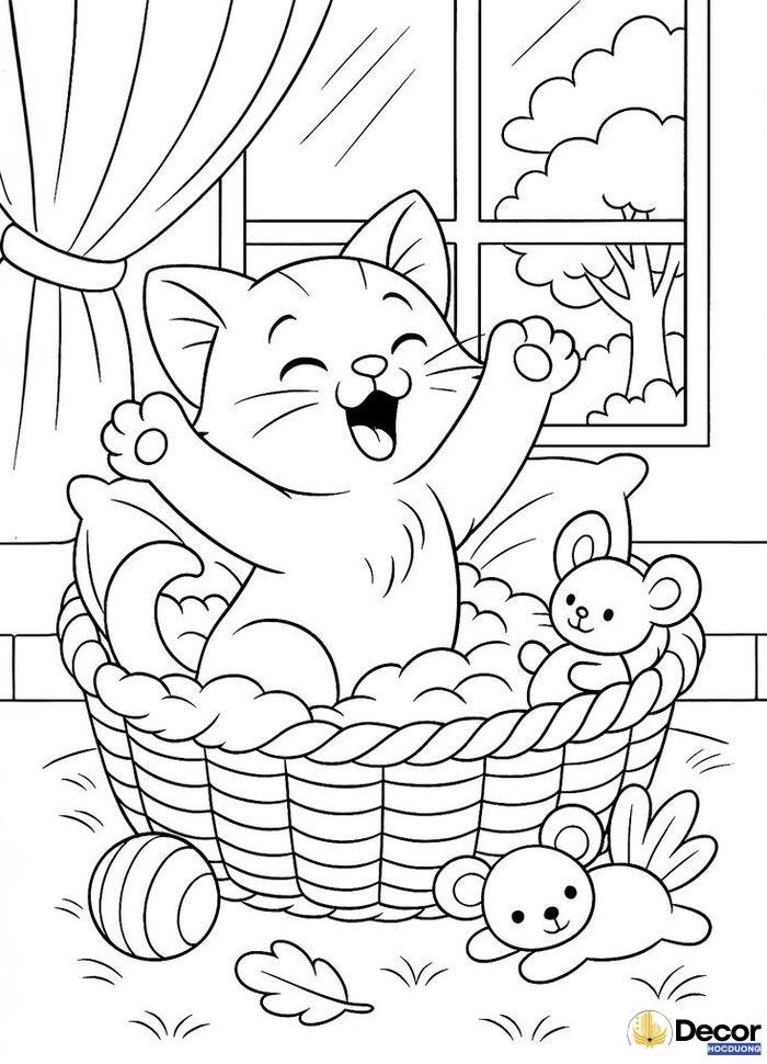 trang tô màu con mèo