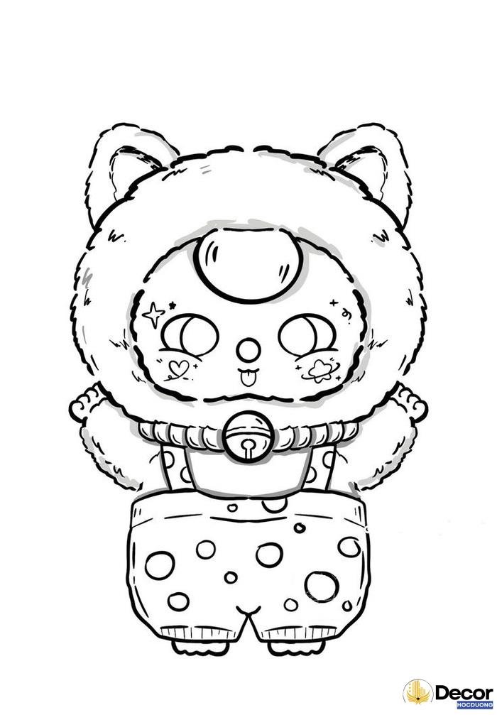 tranh baby three tô màu cute