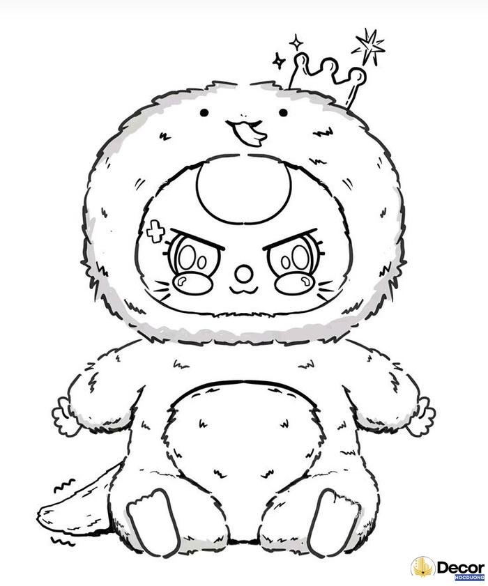 tranh baby three tô màu dễ thương