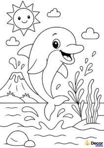 tranh cá heo tô màu