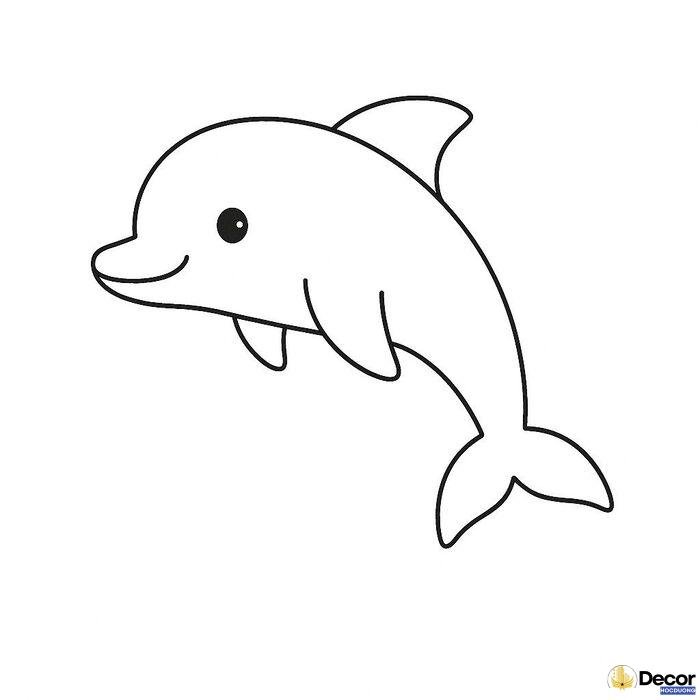 tranh cá heo tô màu đẹp mắt